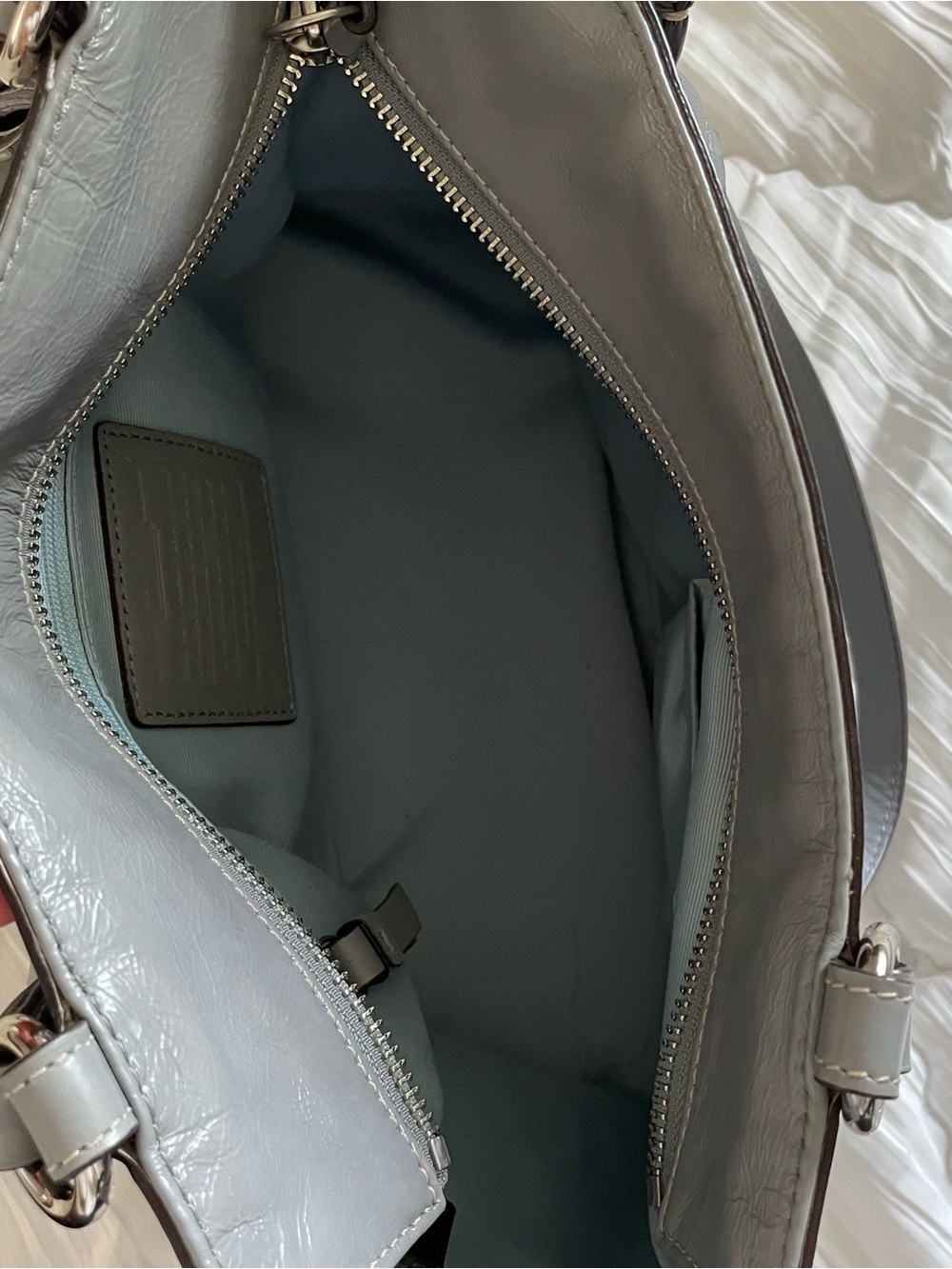 Vintage Coach Grey Leather Small Tote Bag - Picture 8 of 8